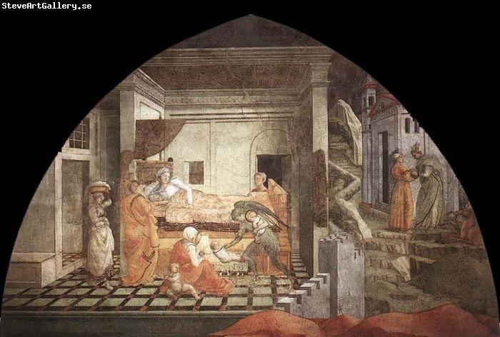 Filippino Lippi St Stephen is Born and Replaced by Another Child